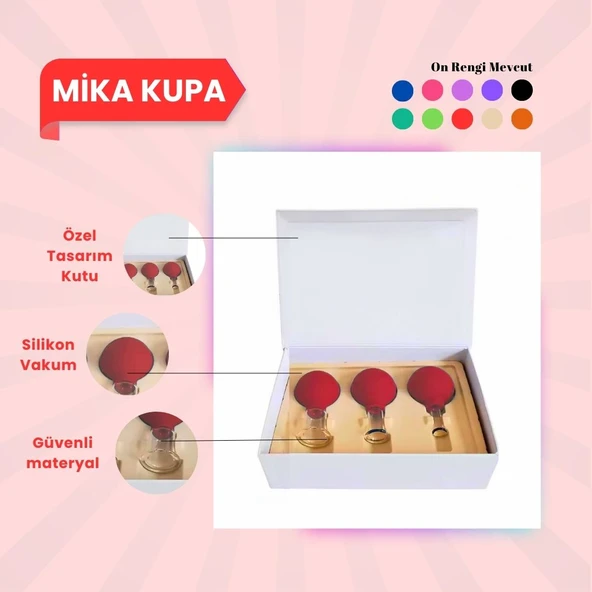 Silikon Vakumlu Mika Yüz Masaj Kupası 3'lü Set Kırmızı ürün görseli 1