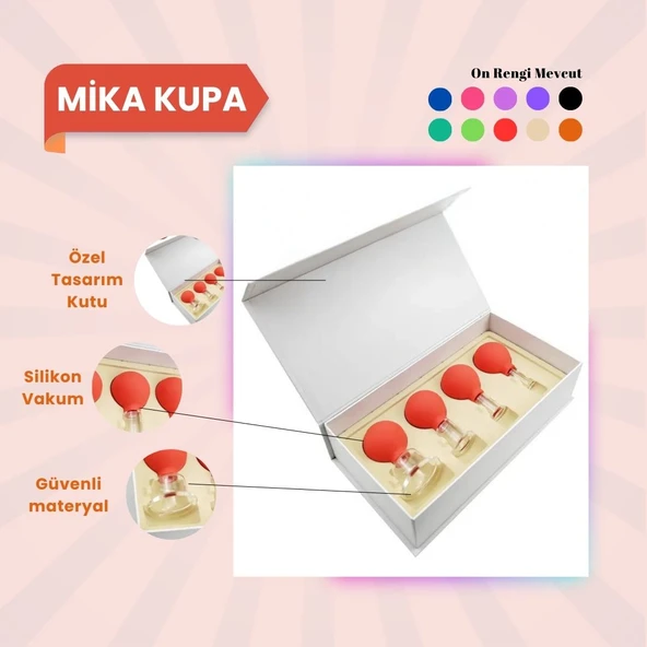 Silikon Vakumlu Mika Yüz Masaj Kupası 4'lü Set Turuncu ürün görseli 1