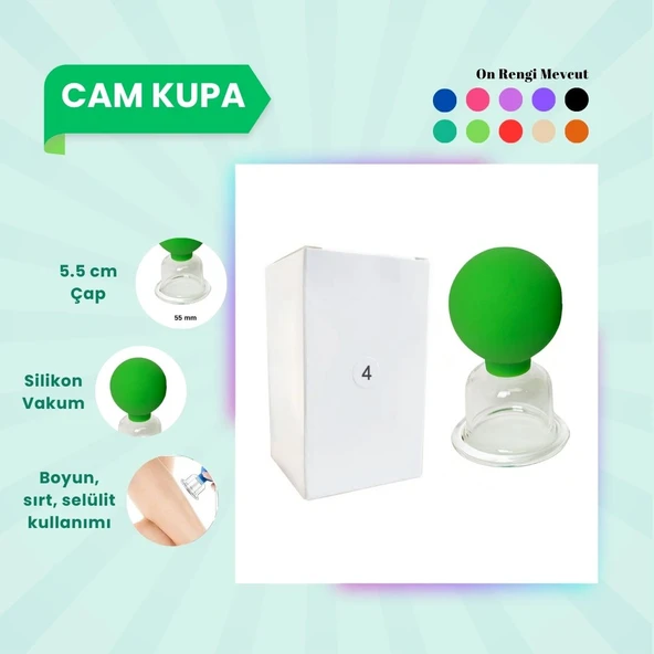 Silikon Vakumlu Cam Yüz Masaj Kupası No:4 Açık Yeşil ürün görseli 1