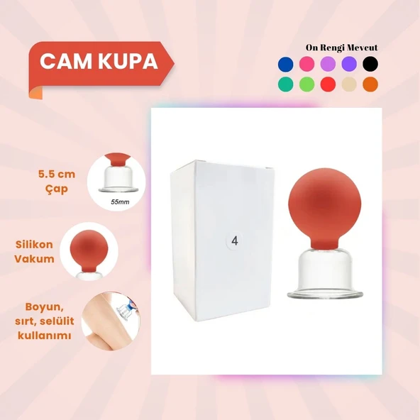 Silikon Vakumlu Cam Yüz Masaj Kupası No:4 Turuncu ürün görseli 1