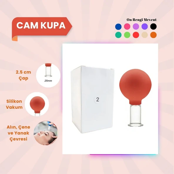 Silikon Vakumlu Cam Yüz Masaj Kupası No:2 Turuncu ürün görseli 1