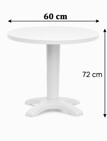 60 CM Plastik Yuvarlak Bahçe-Balkon Masası ürün görseli 1