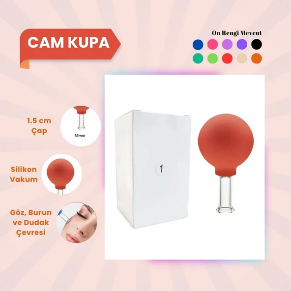 Silikon Vakumlu Cam Yüz Masaj Kupası No:1 Turuncu ürün görseli 1