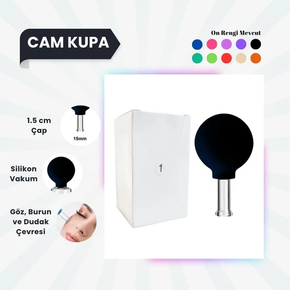 Silikon Vakumlu Cam Yüz Masaj Kupası No:1 Siyah ürün görseli 1