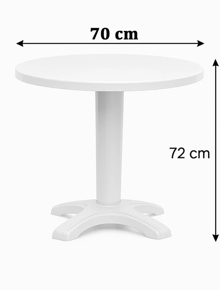 70 CM Plastik Yuvarlak Bahçe-Balkon Masası ürün görseli 1