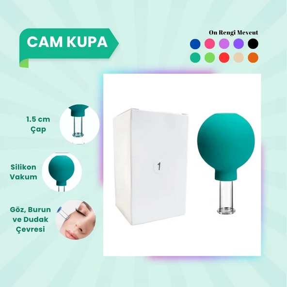 Silikon Vakumlu Cam Yüz Masaj Kupası No:1 Yeşil ürün görseli 1