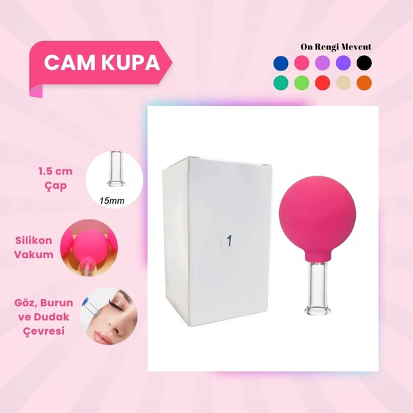 Silikon Vakumlu Cam Yüz Masaj Kupası No:1 Pembe ürün görseli 1