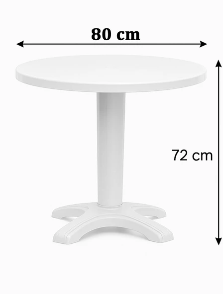 80 CM Plastik Yuvarlak Bahçe-Balkon Masası ürün görseli 1