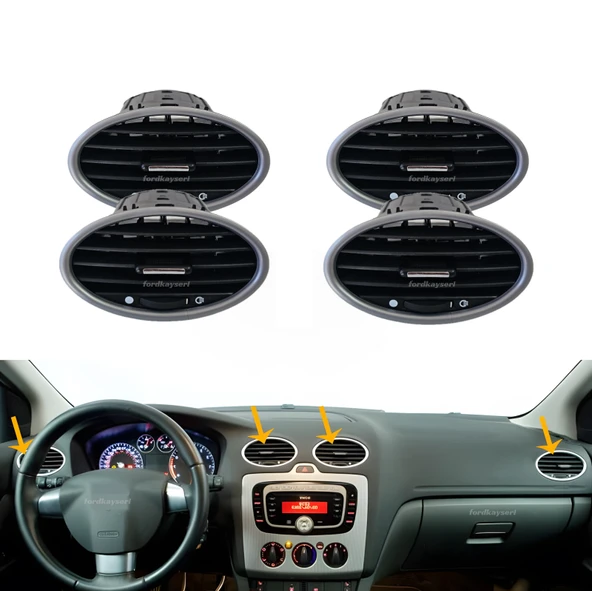 Ford Focus 2 Kalorifer Üfleyici Izgara Takımı Krom  4 Adet 2006-2010 ürün görseli 1