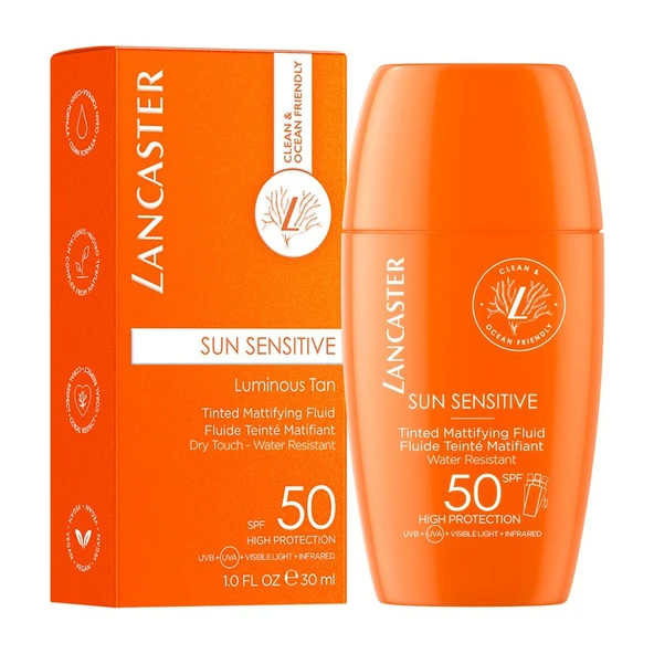Lancaster Sun Sensitive Tinted Mattifying Fluid SPF50 30 ml ürün görseli 1