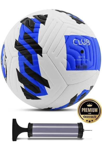 Mavi Yeni Desenli Futbol Topu 4 Astarlı No:5 480 Gr + Pompa Hediyeli X507 ürün görseli 1