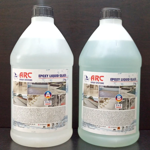 EPOKSİ SIVI CAM ULTRA ŞEFFAF PARLAK LIQUID GLASS SU YALITIM VE KAPLAMA REÇİNESİ 4 KG KIT ürün görseli 1