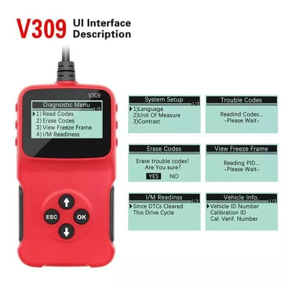 V309 OBD2 Araç Arıza Tespit Cihazı - Resim 4