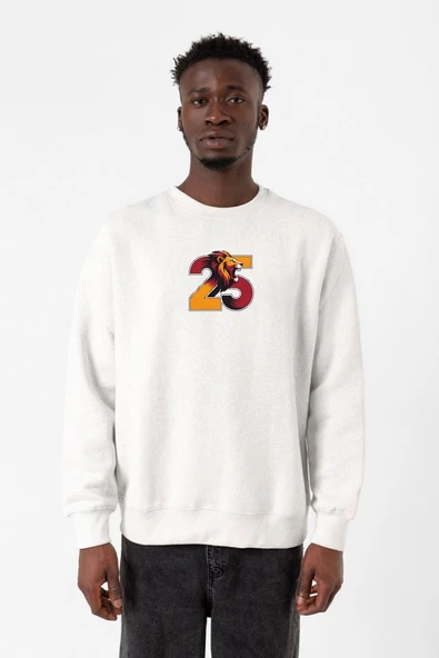 25 Aslan Beyaz Erkek 2ip Sweatshirt ürün görseli 1