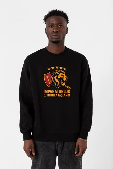 5 Yıldız Sarı Kırmızı İmparatorluk Siyah Erkek 2ip Sweatshirt ürün görseli 1