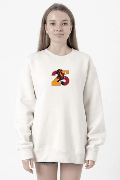 25 Aslan Beyaz Kadın 2ip Sweatshirt ürün görseli 1