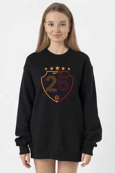 25 Şampiyonluk Shield Siyah Kadın 2ip Sweatshirt ürün görseli 1