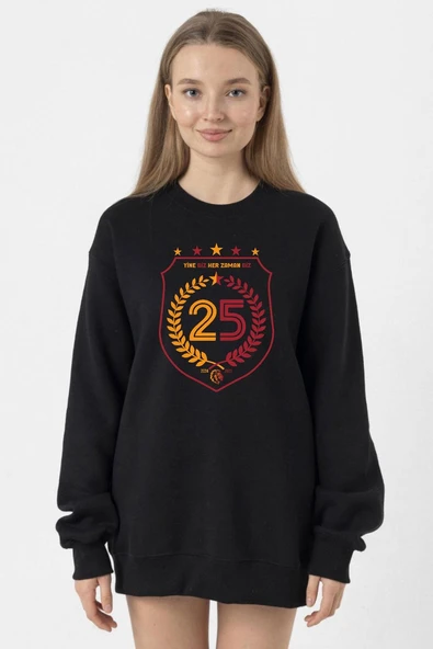 25 Şampiyonluk Yine Biz Siyah Kadın 2ip Sweatshirt ürün görseli 1