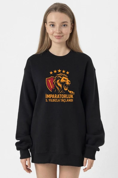 5 Yıldız Sarı Kırmızı İmparatorluk Siyah Kadın 2ip Sweatshirt ürün görseli 1