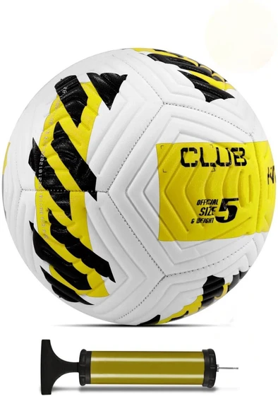 Sarı Yeni Desenli Futbol Topu 4 Astarlı No:5 480 Gr + Pompa Hediyeli X507 ürün görseli 1