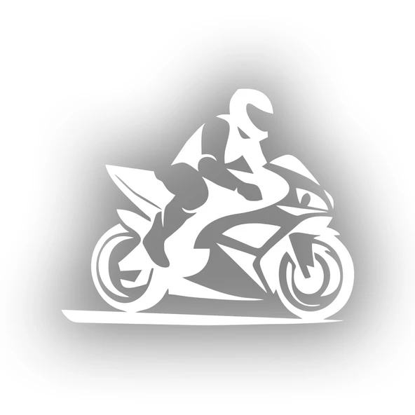 Motorcu Sticker 17x17 Cm Beyaz ürün görseli 1