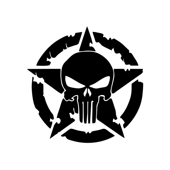 Yıldız Punisher Kurukafa Sticker 17x17 Cm Siyah ürün görseli 1