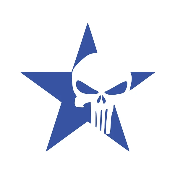 Yıldız Punisher Kurukafa Sticker 17x17 Cm Mavi ürün görseli 1