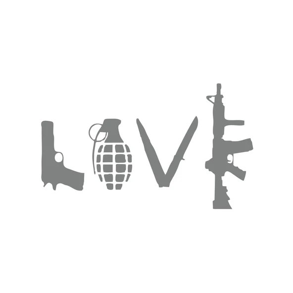 Love Silahlar Sticker 17x17 Cm Gri ürün görseli 1