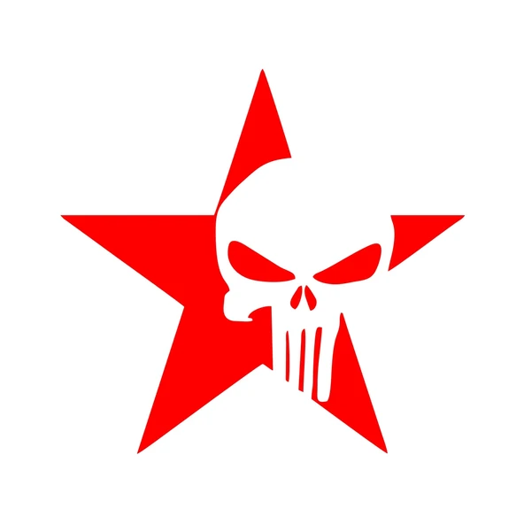 Yıldız Punisher Kurukafa Sticker 17x17 Cm Kırmızı ürün görseli 1