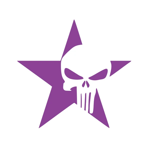 Yıldız Punisher Kurukafa Sticker 17x17 Cm Mor ürün görseli 1