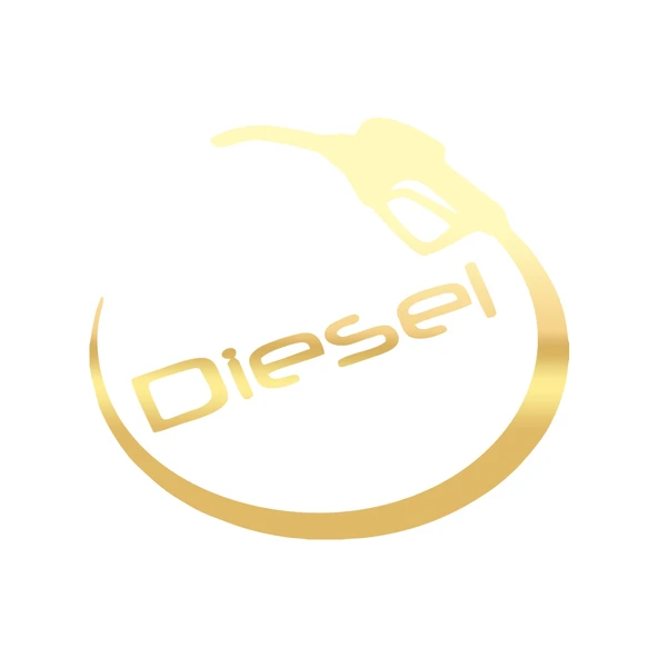 Dizel ve pompa Sticker 17x17 Cm Gold ürün görseli 1