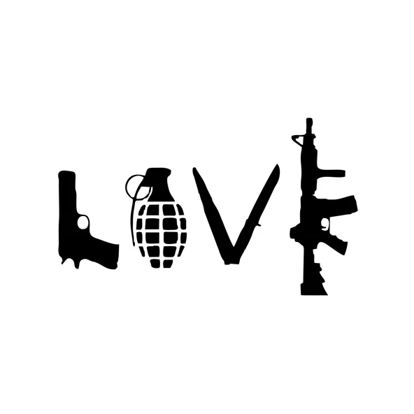 Love Silahlar Sticker 17x17 Cm Siyah ürün görseli 1