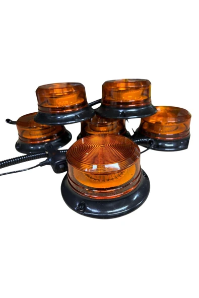 ARSVSİON 12v/110volt Sarı ÇAKARLI Ledli Çakmak Fişli Mıknatıslı Tepe Lambası 10 MODLÜ ürün görseli 1