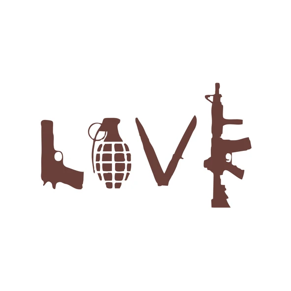 Love Silahlar Sticker 17x17 Cm Kahverengi ürün görseli 1