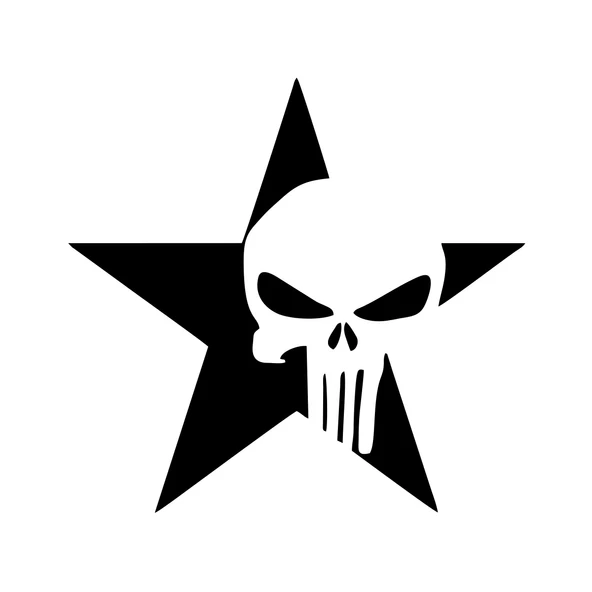 Yıldız Punisher Kurukafa Sticker 17x17 Cm Siyah ürün görseli 1