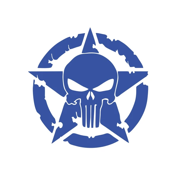 Yıldız Punisher Kurukafa Sticker 17x17 Cm Mavi ürün görseli 1