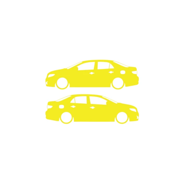 Basık Corolla Sticker 17x17 Cm Sarı ürün görseli 1