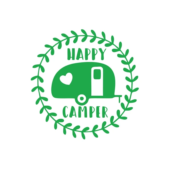 Happy Campers Sticker 17x17 Cm Yeşil ürün görseli 1