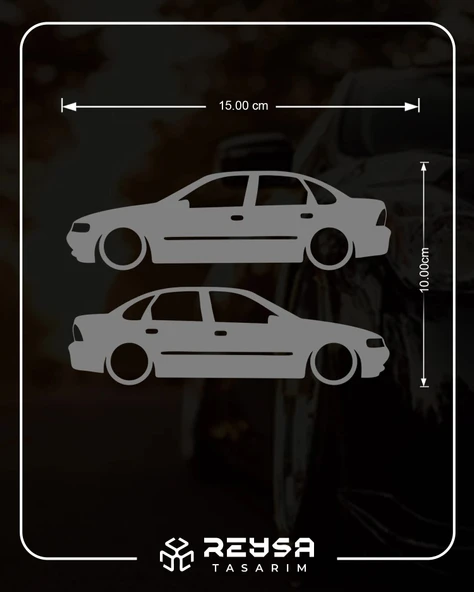 Basık Opel Vectra Sticker 17x17 Cm Gri - Resim 2