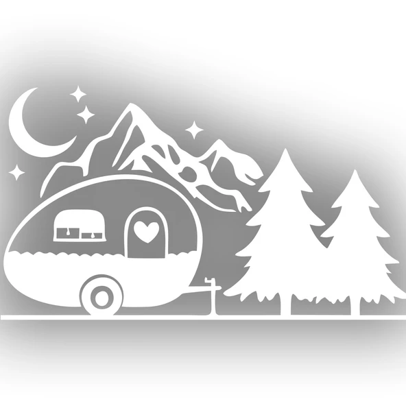 Karavan Dağlar Sticker 17x17 Cm Beyaz ürün görseli 1
