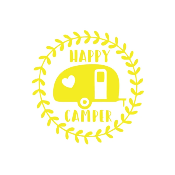 Happy Campers Sticker 17x17 Cm Sarı ürün görseli 1
