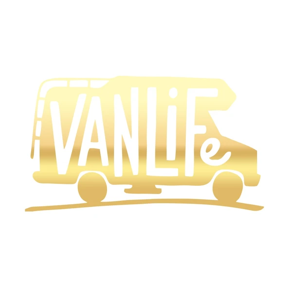 Vanlife Sticker 17x17 Cm Gold ürün görseli 1