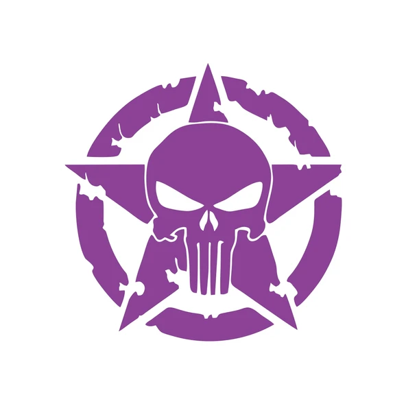 Yıldız Punisher Kurukafa Sticker 17x17 Cm Mor ürün görseli 1