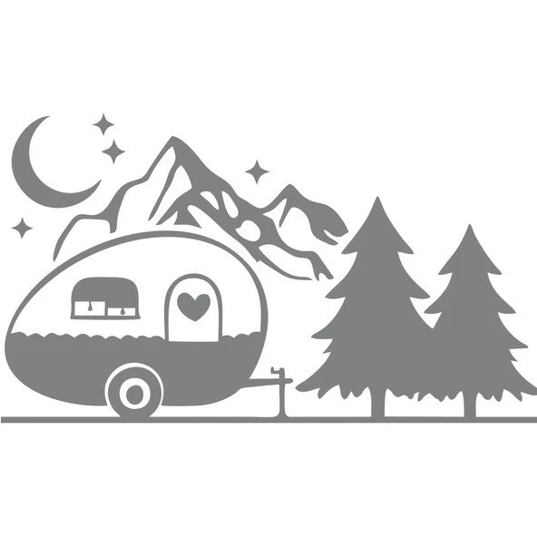 Karavan Dağlar Sticker 17x17 Cm Gri ürün görseli 1