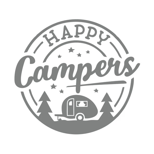 Happy Campers Sticker 17x17 Cm Gri ürün görseli 1
