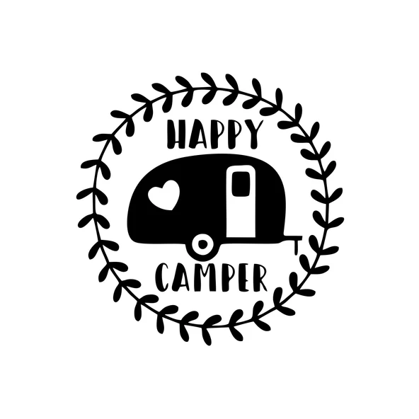 Happy Campers Sticker 17x17 Cm Siyah ürün görseli 1