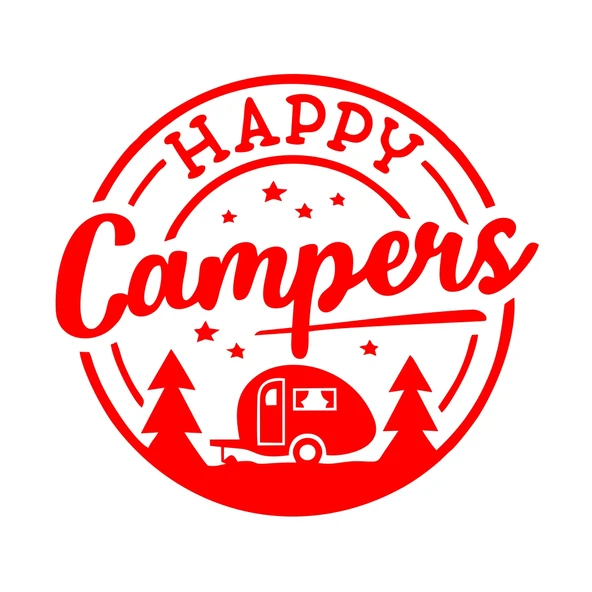 Happy Campers Sticker 17x17 Cm Kırmızı ürün görseli 1