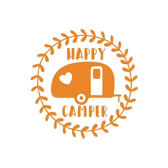Happy Campers Sticker 17x17 Cm Turuncu ürün görseli 1