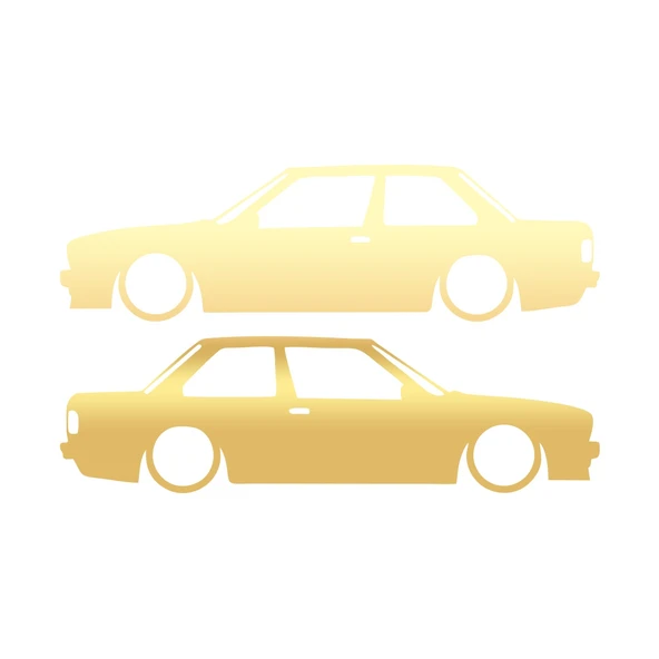 Basık Bmw E30 Sticker 17x17 Cm Gold ürün görseli 1