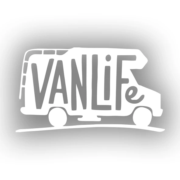 Vanlife Sticker 17x17 Cm Beyaz ürün görseli 1